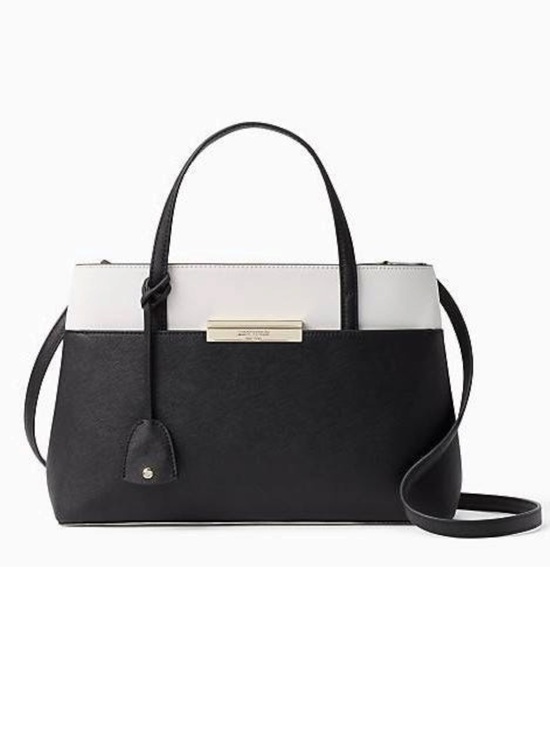 kate spade Handbags - Kate Spade Maiden Way Clarke Satchel Crossbody Black White Saffiano Leather Bag